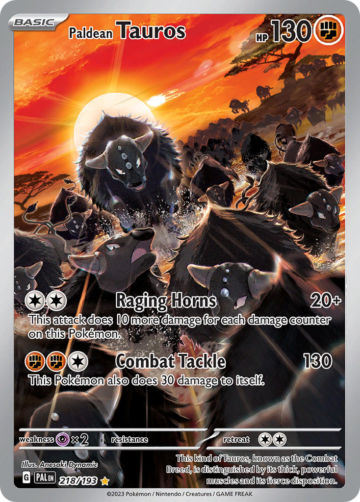 218/193 Paldean Tauros The card cartel