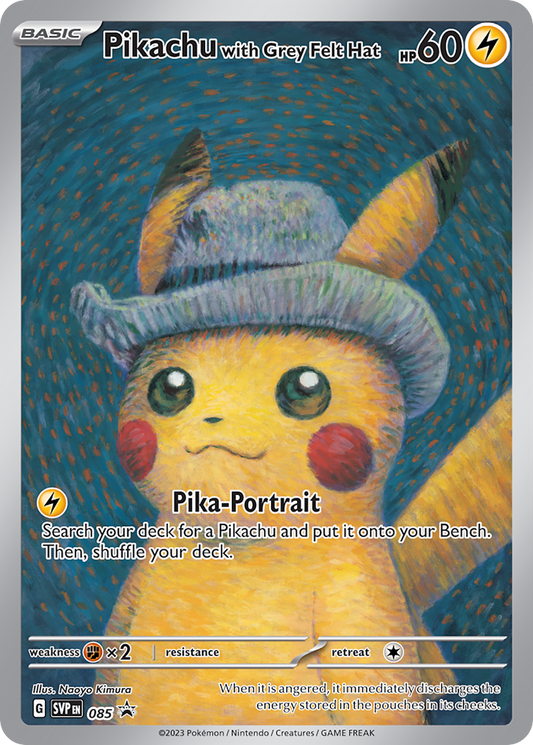 085  Pikachu with Grey Felt Hat  Promo The card cartel